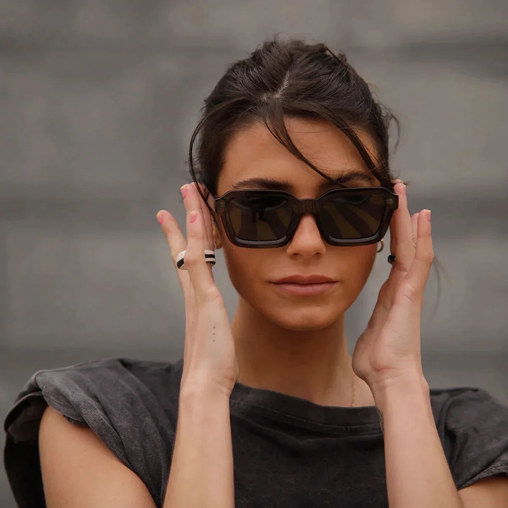 Dark Green Polarized Sunglasses, Nayah Meller Olive